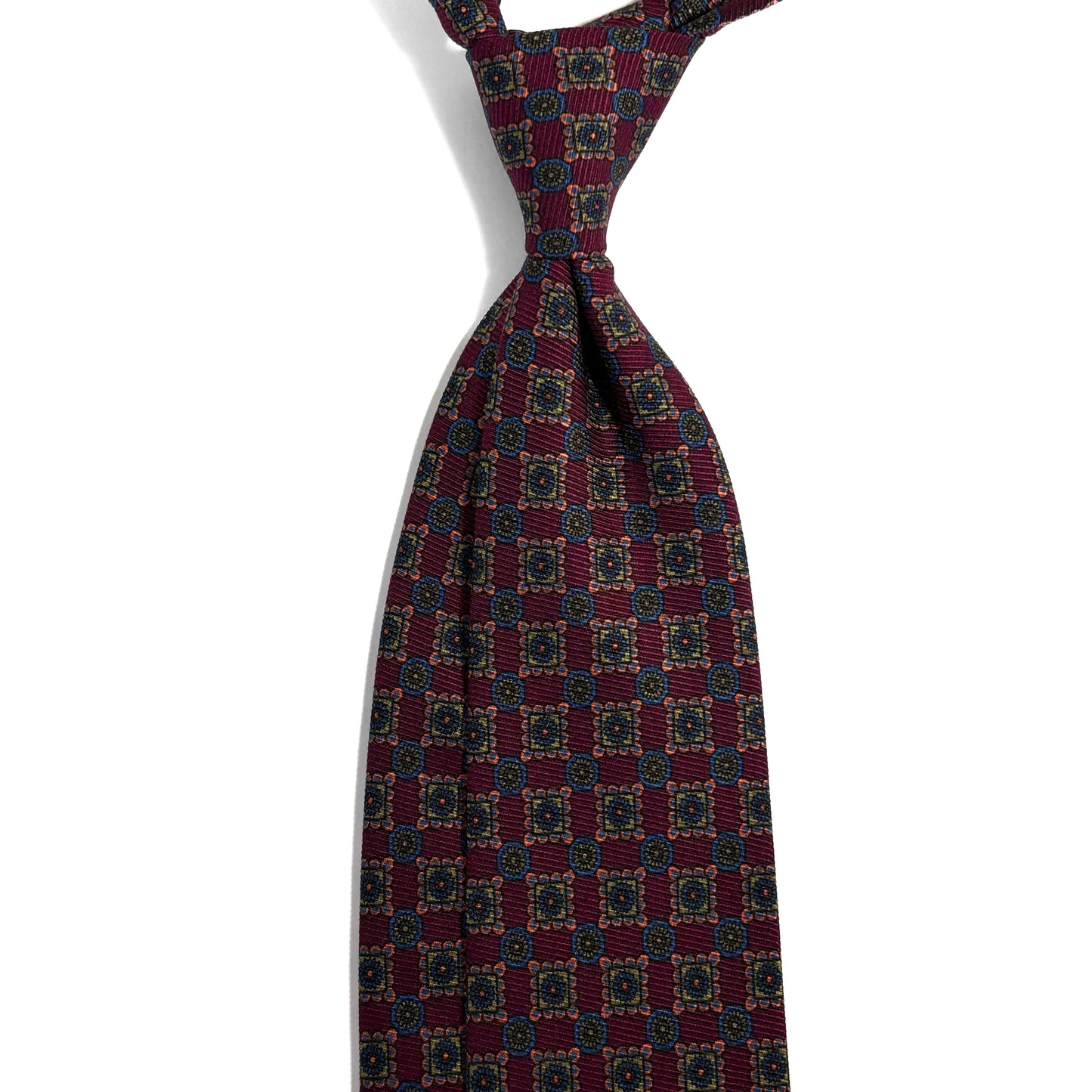 Burgundy Floral Italian Madder Silk Tie