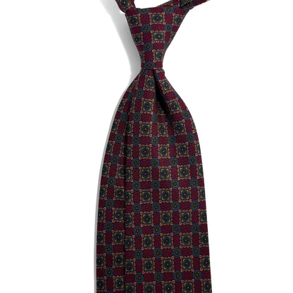 Burgundy Floral Italian Madder Silk Tie