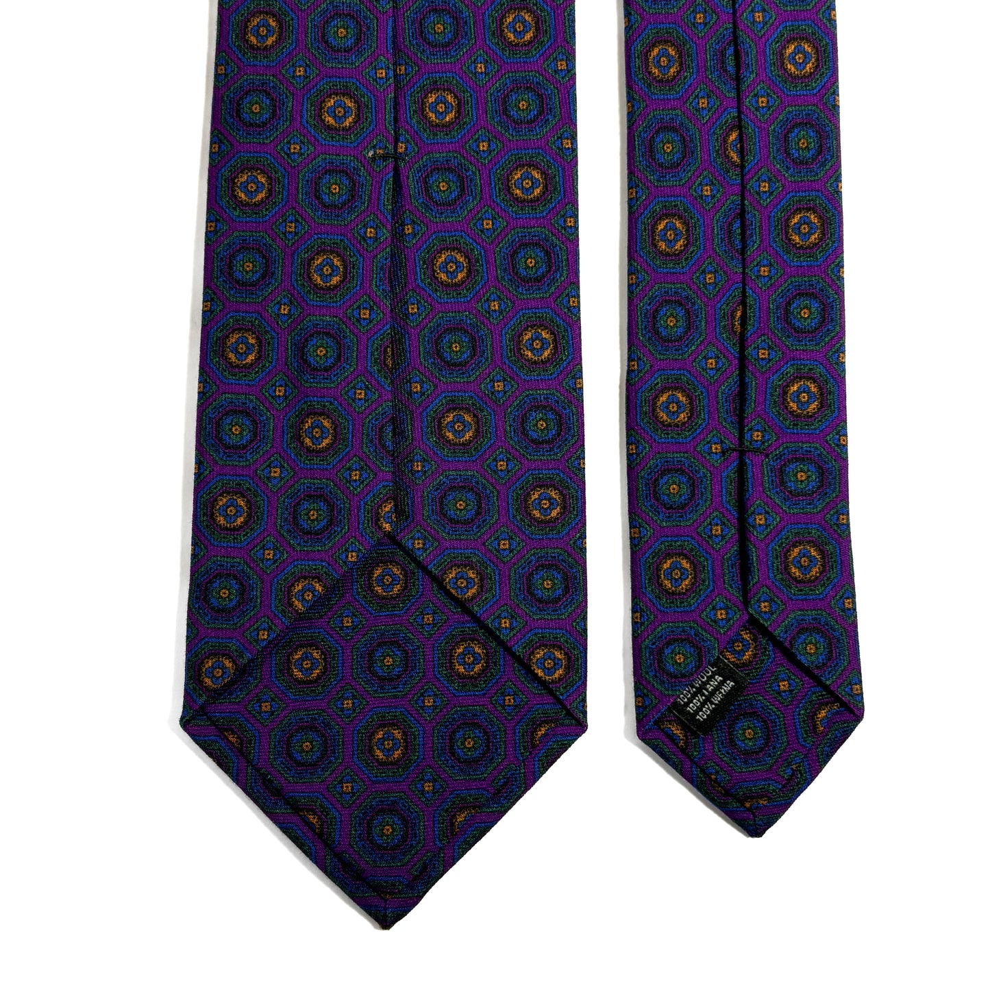 Purple Geometric Tasmanian Wool Tie