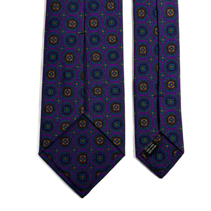 Purple Geometric Tasmanian Wool Tie