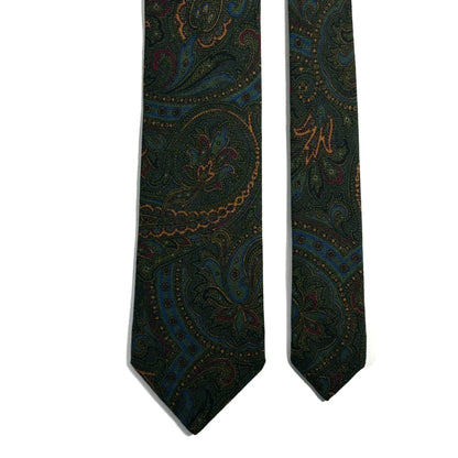 Green Paisley Wool/Silk Tie