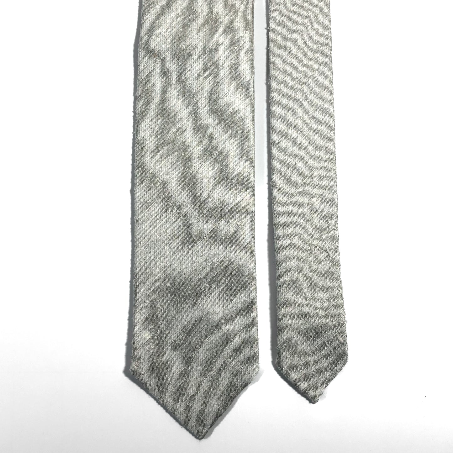 Untipped Ivory Silk Shantung Tie