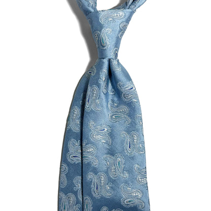 Light Blue Paisley Silk Jacquard Tie