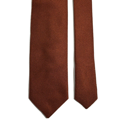 Burnt Orange/Brown Italian Grenadine Tie