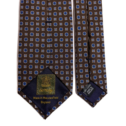 Brown Floral Silk Tie