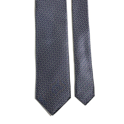 Gray Geometric Silk Satin Tie