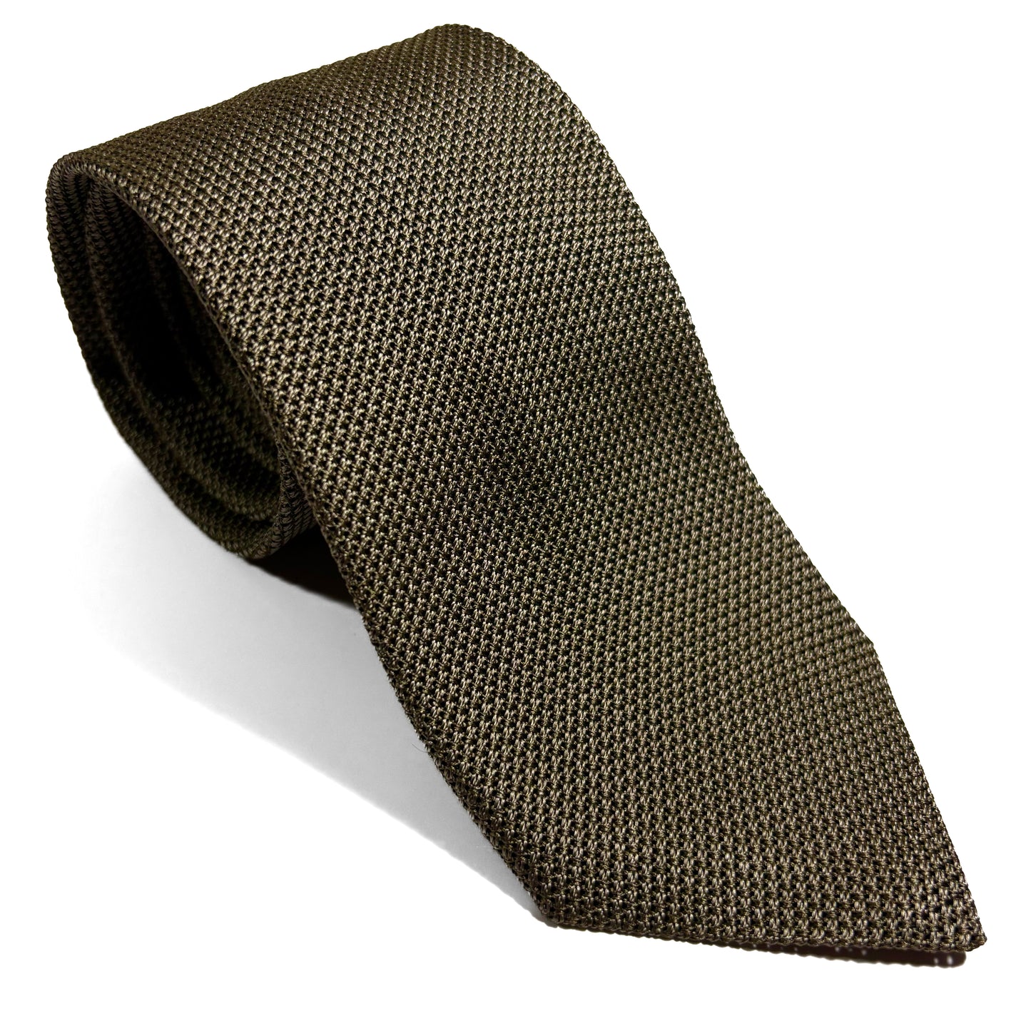 Olive Green Silk Grenadine Tie (Garza Fina)