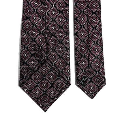 Black & Wine Diamond Silk Jacquard Tie