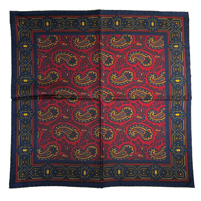 Burgundy & Yellow Paisley Ancient Madder Silk Pocket Square