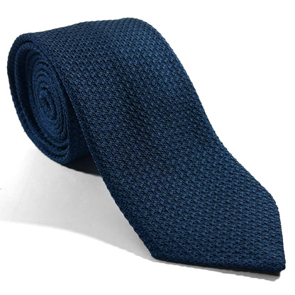 Prussian Navy Blue Silk Grenadine Tie (Garza Grossa)