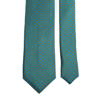 Light Aqua Blue Floral Silk Tie