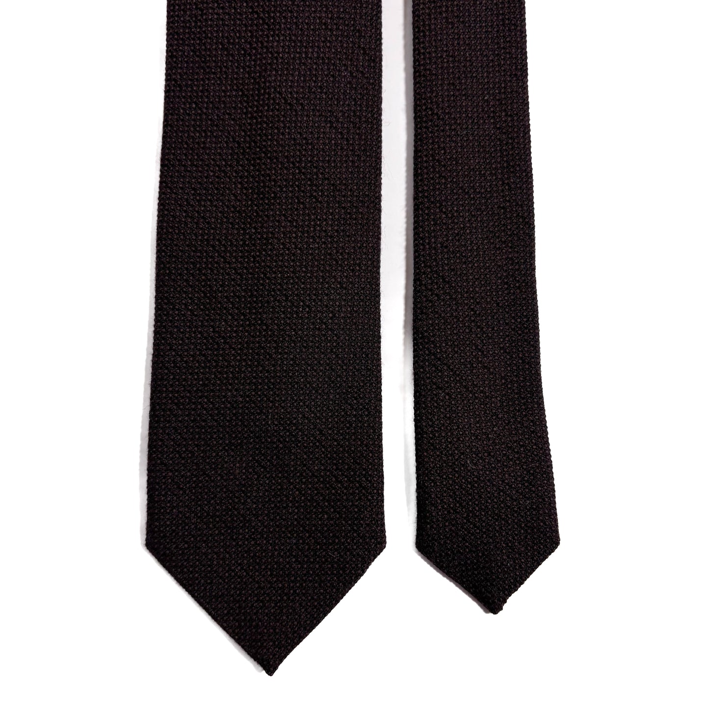 Dark Brown Wool/Silk Grenadine Tie (Garza Fina)