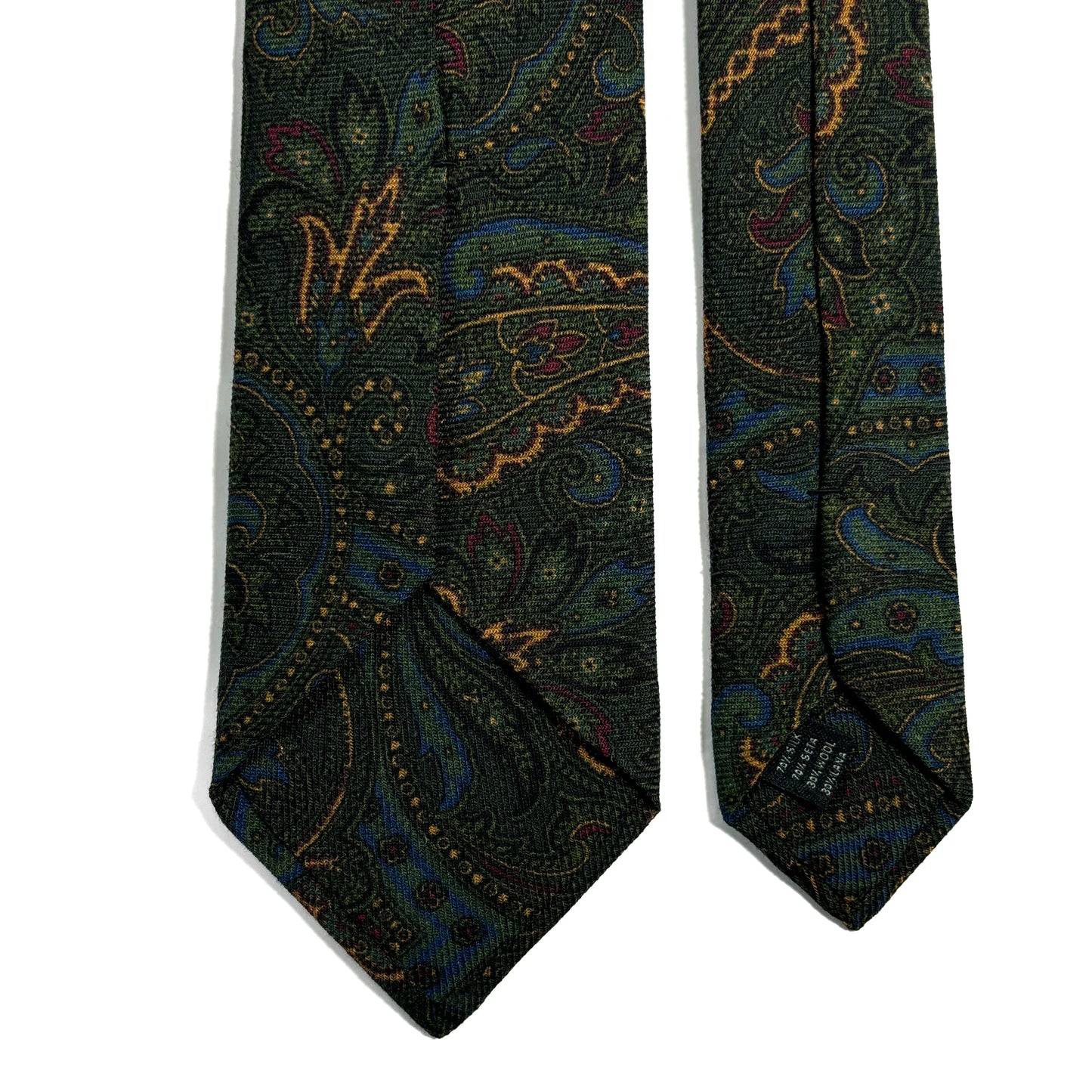 Green Paisley Wool/Silk Tie