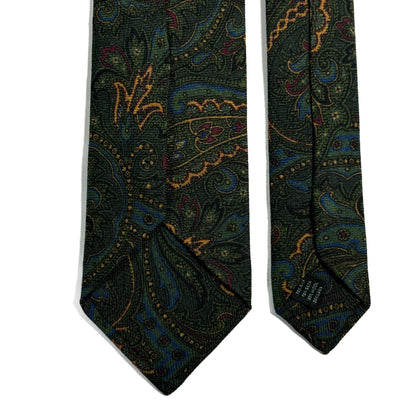 Green Paisley Wool/Silk Tie