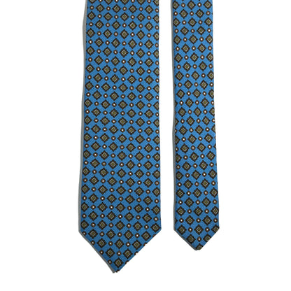 Light Blue Geometric Ancient Madder Silk Tie