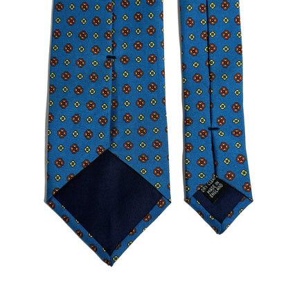 Aqua Blue Floral Silk Tie