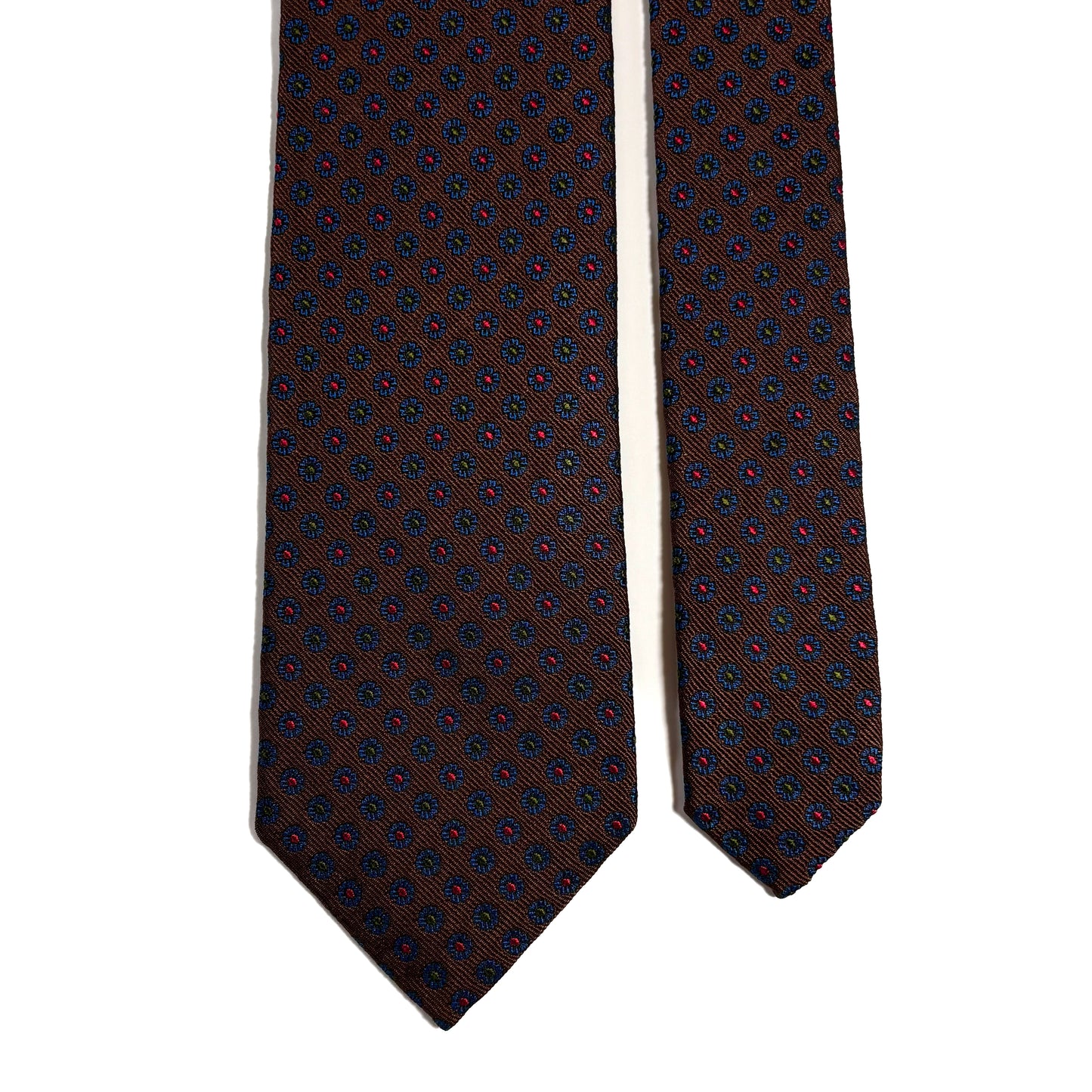Brown Floral Neats Silk Jacquard Tie