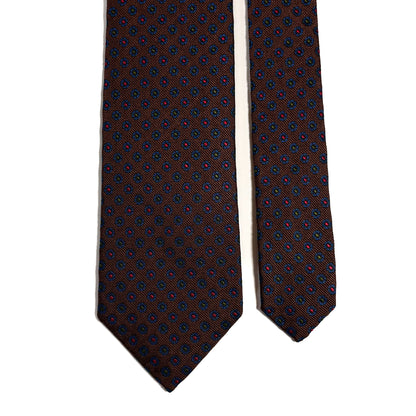 Brown Floral Neats Silk Jacquard Tie