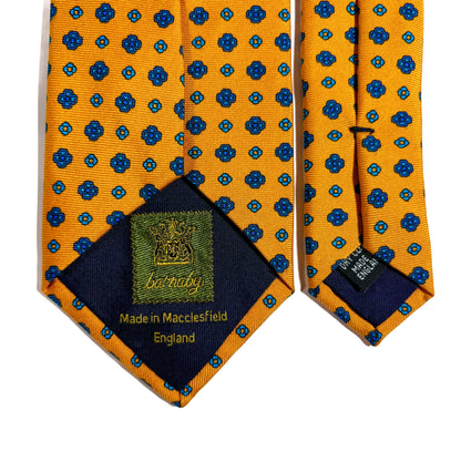 Marigold Yellow Floral Printed Silk Tie