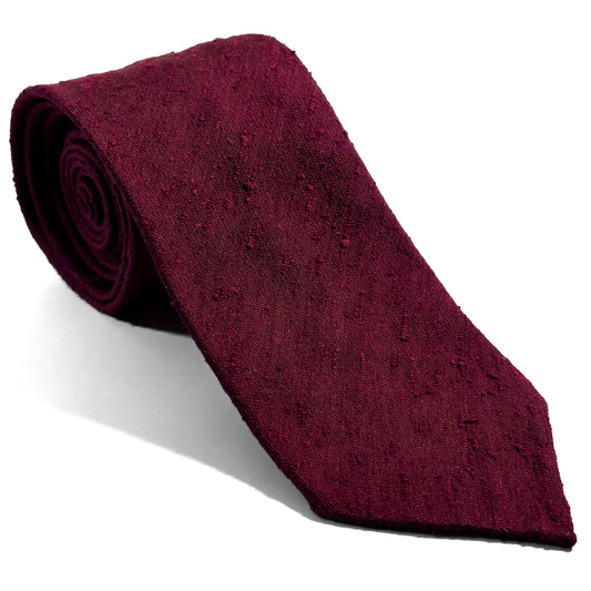 Untipped Red Silk Shantung Tie