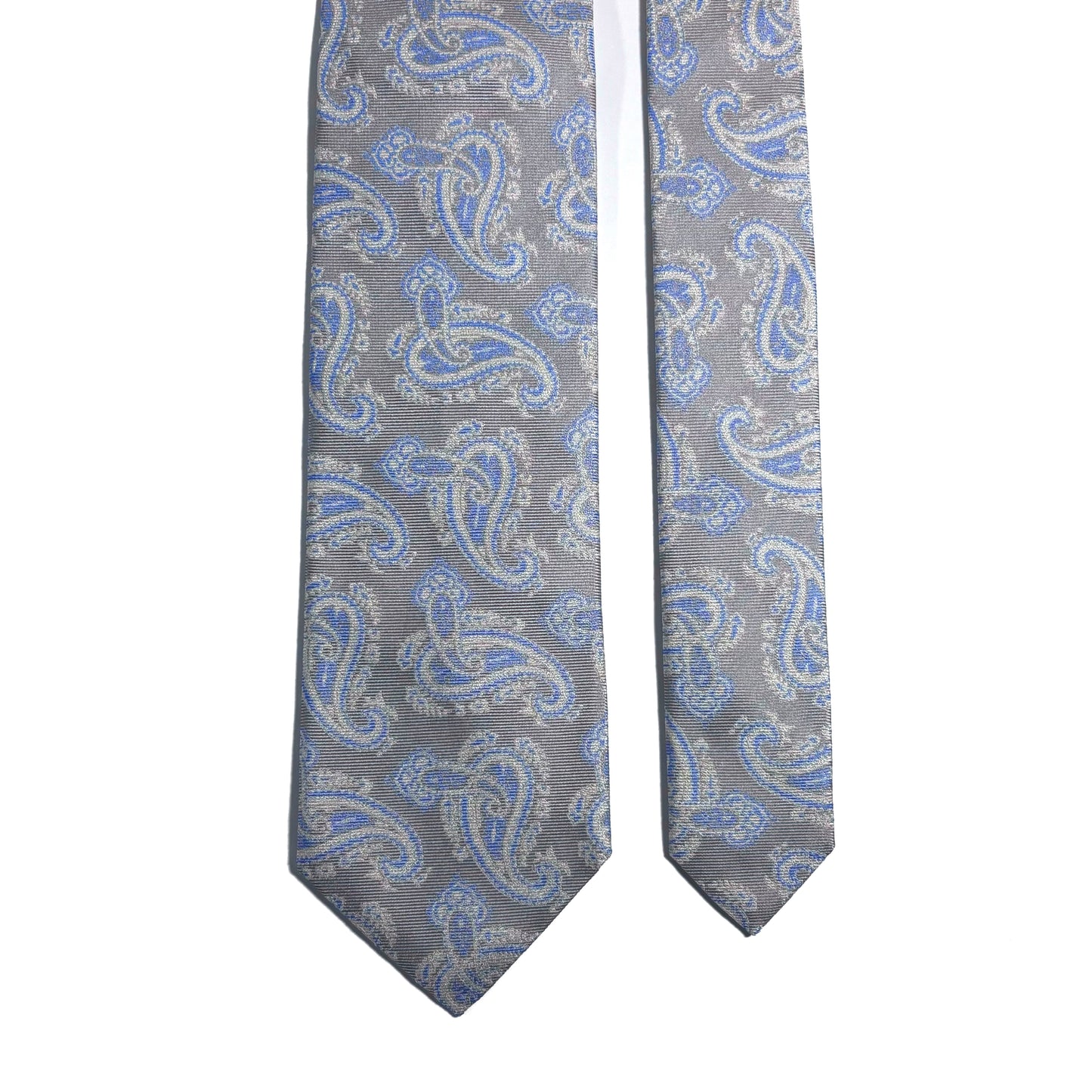 Light Gray Paisley Jacquard Silk Tie