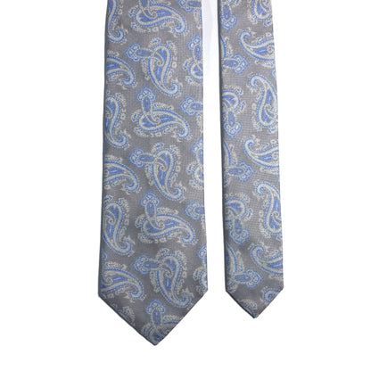 Light Gray Paisley Jacquard Silk Tie