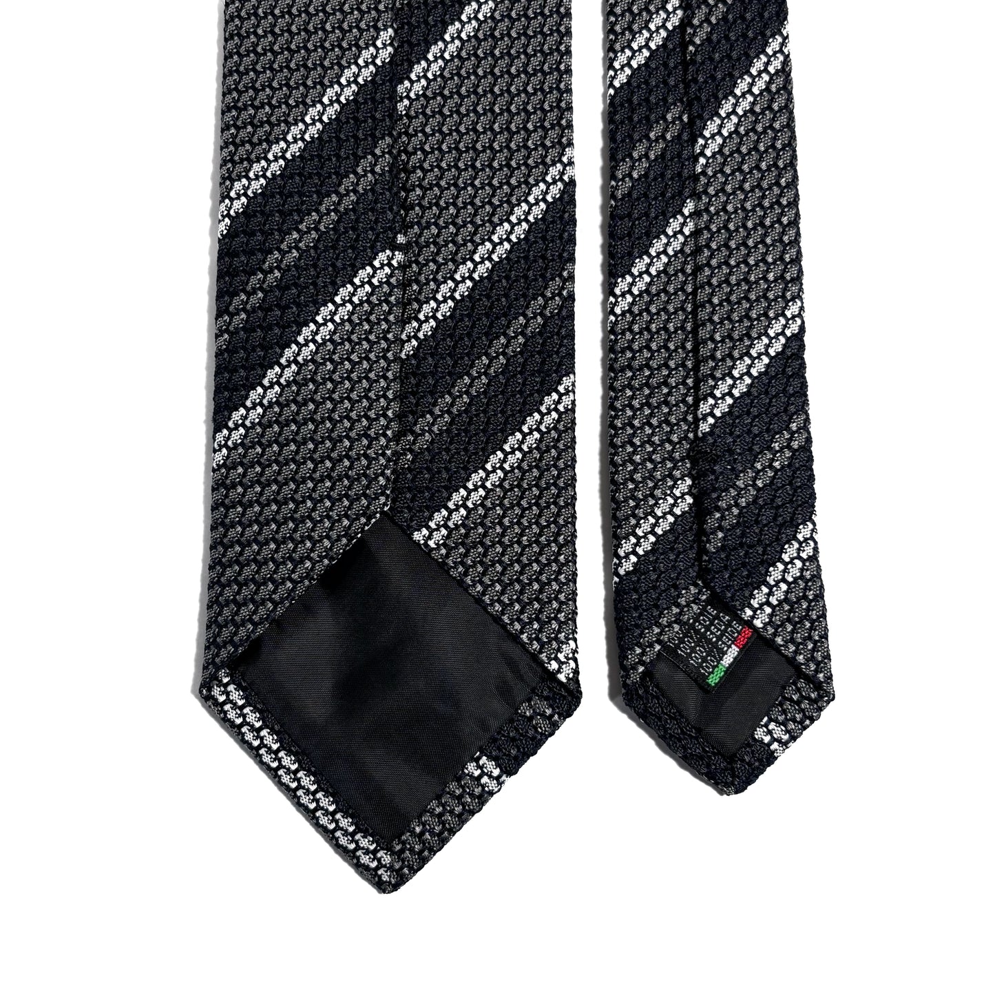 Gray Striped Silk Grenadine Tie (Garza Grossa)