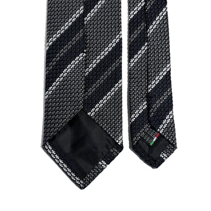 Gray Striped Silk Grenadine Tie (Garza Grossa)