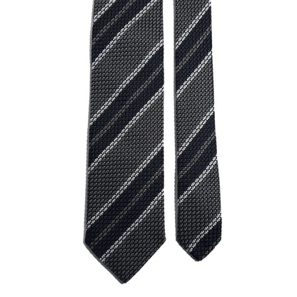 Gray Striped Silk Grenadine Tie (Garza Grossa)