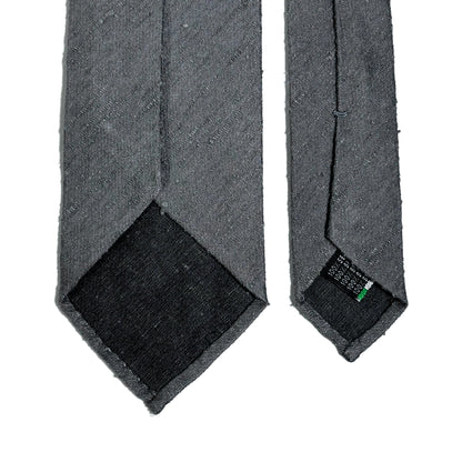 Untipped Elephant Gray Silk Shantung Tie