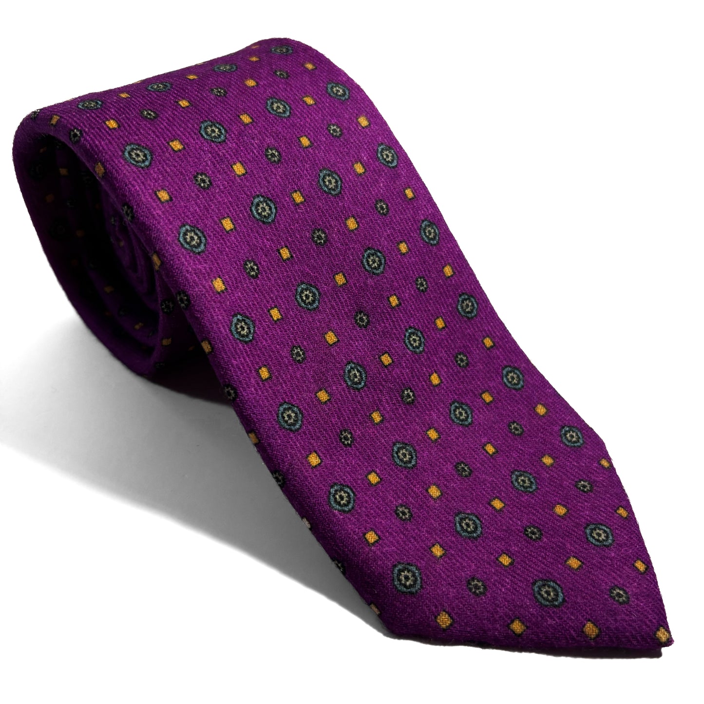 Purple Geometric Wool Flannel Tie