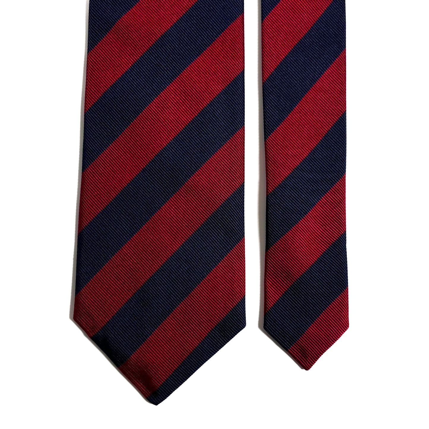 Navy Blue & Burgundy Striped Silk Repp Tie
