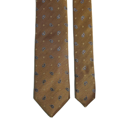 Light Brown Small Paisley Silk Jacquard Tie