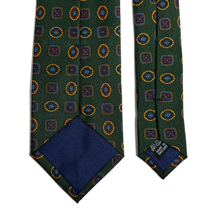 Forest Green Geometric Silk Tie