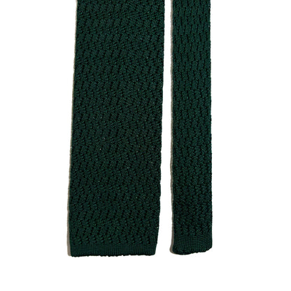 Zig-Zag Forest Green Silk Knitted Tie