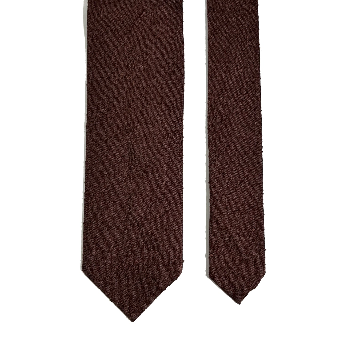 Untipped Brown Silk Shantung Tie