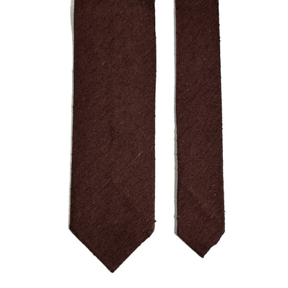 Untipped Brown Silk Shantung Tie