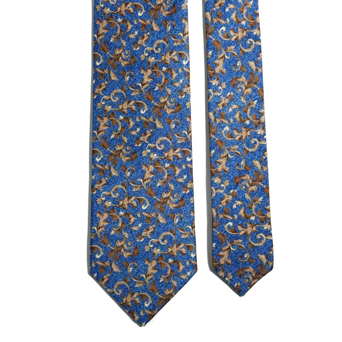 Light Blue Floral Motif Printed Panama Silk Tie