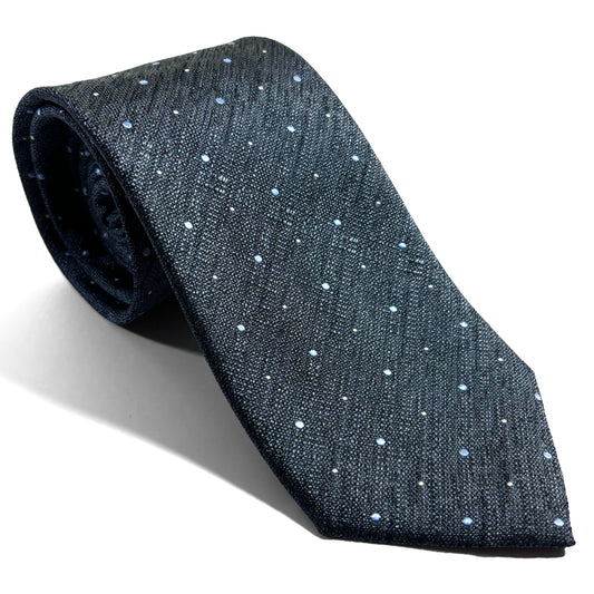 Heather Gray Polka Dot Silk Jacquard Tie