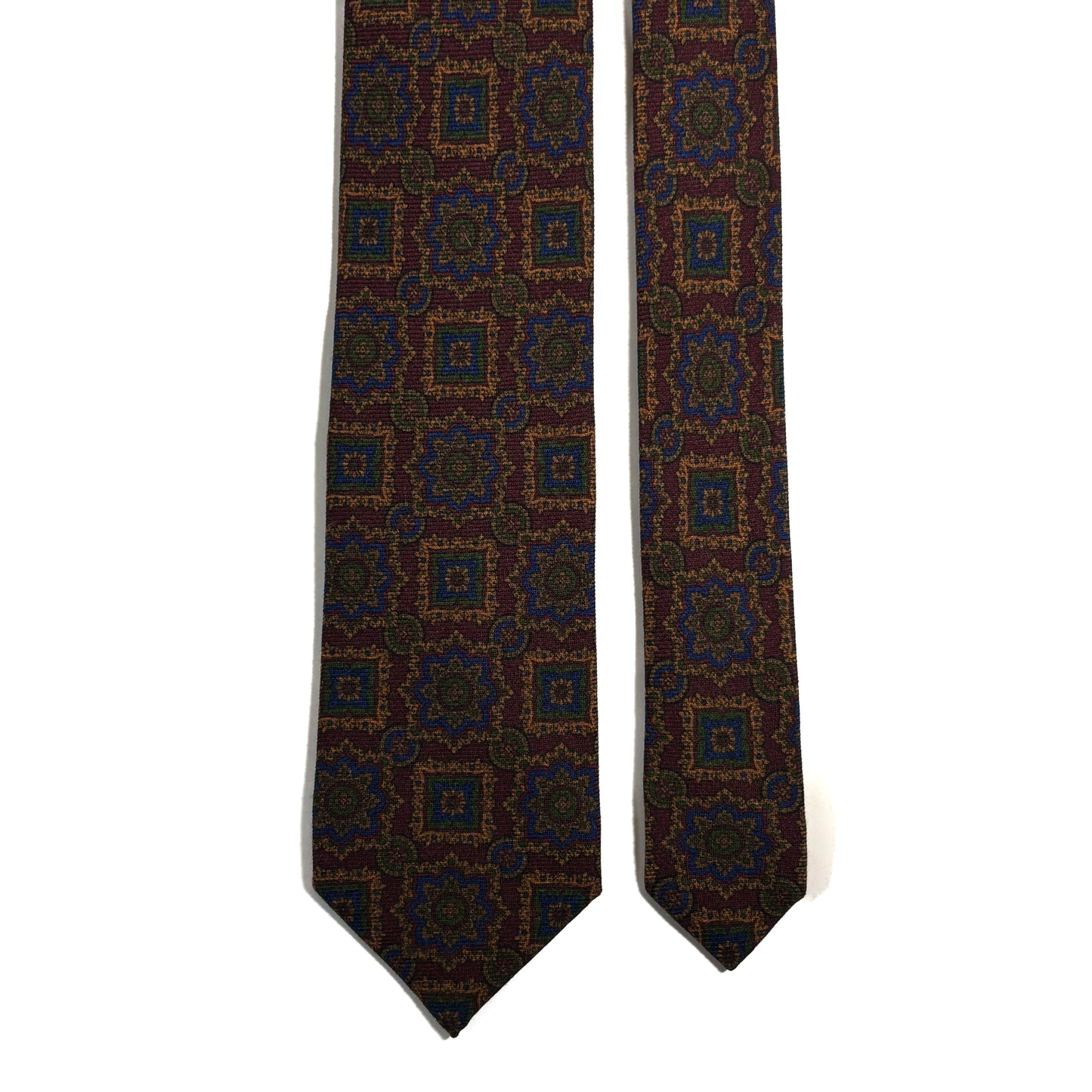 Burgundy Large Geometric Wool/Silk Tie