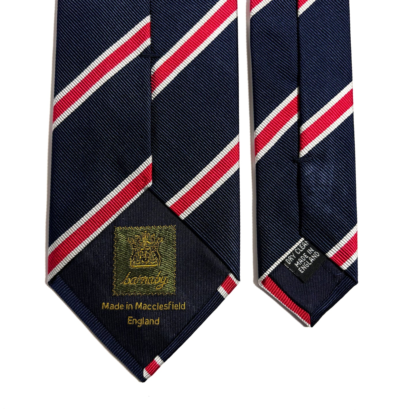Navy Blue & Red Silk Repp Tie