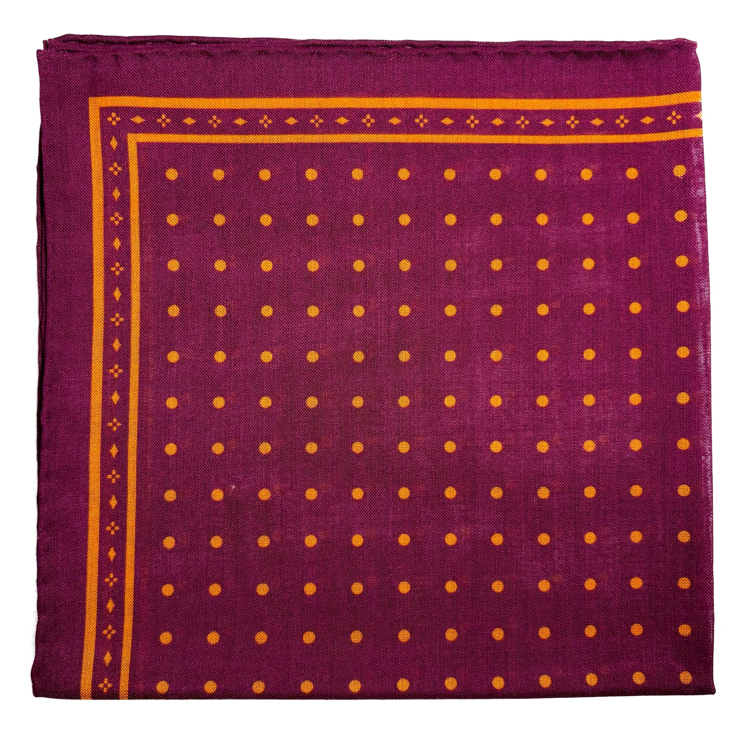 Magenta - Polka Dot - Wool/Silk Pocket Square