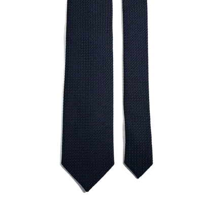 Navy Blue Silk Grenadine Tie (Garza Grossa)