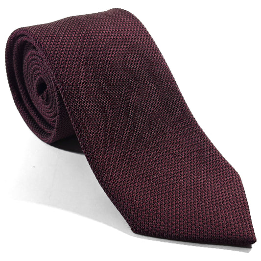 Deep Burgundy Silk Grenadine Tie (Garza Fina)