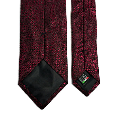 PHOENIX Red Paisley Silk Grenadine Jacquard Tie