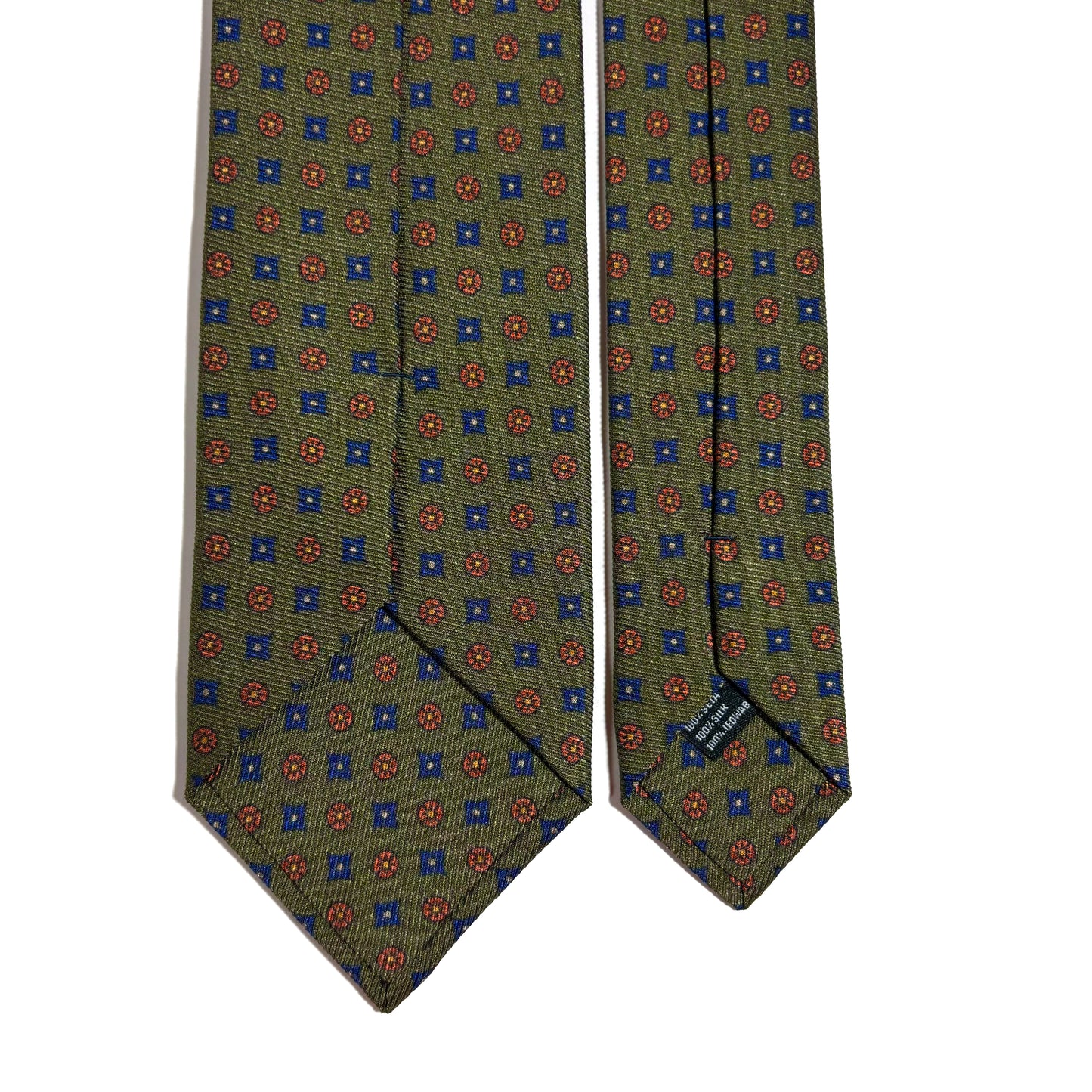 Fern Green Floral Italian Madder Silk Tie