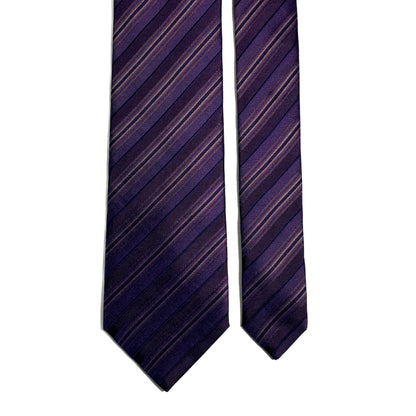 Purple Striped Silk Jacquard Tie