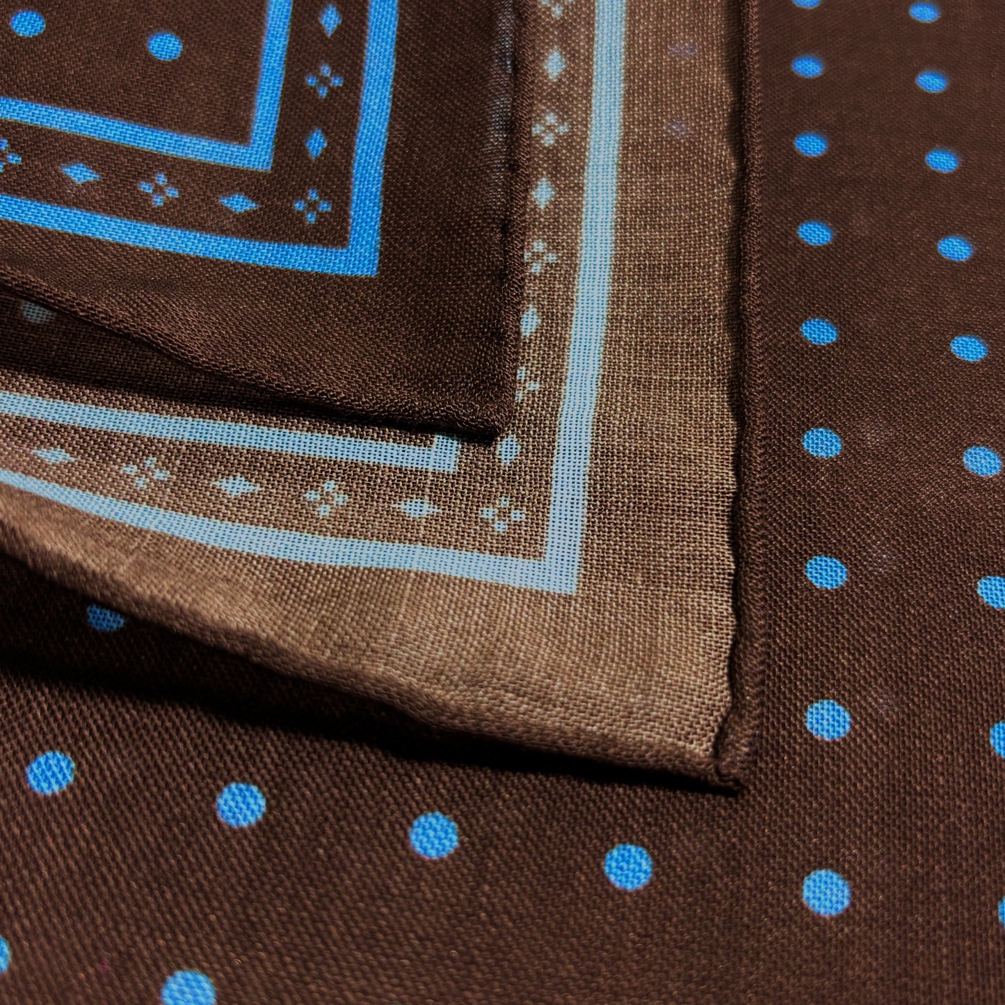 Brown - Polka Dot - Wool/Silk Pocket Square