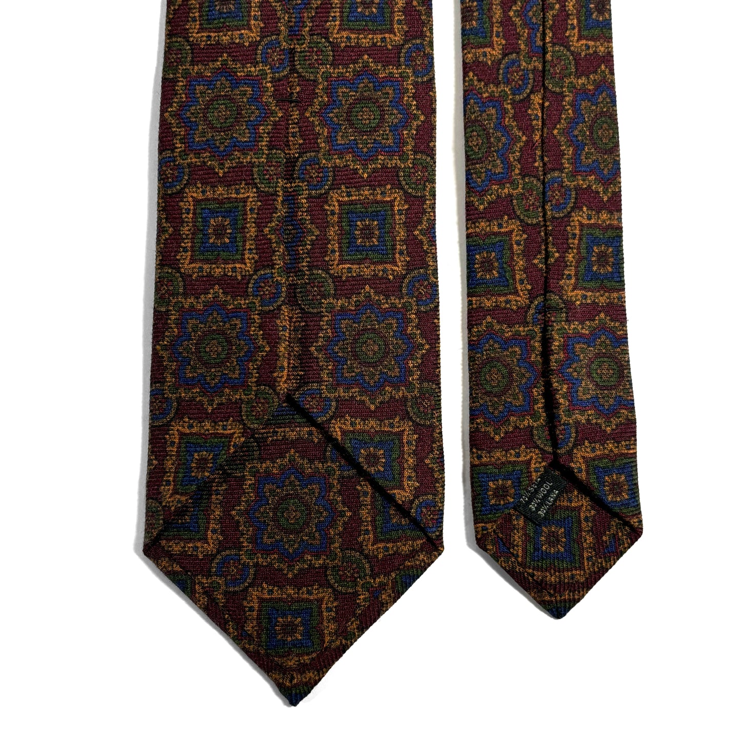 Burgundy Large Geometric Wool/Silk Tie