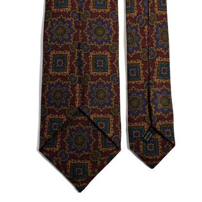 Burgundy Large Geometric Wool/Silk Tie